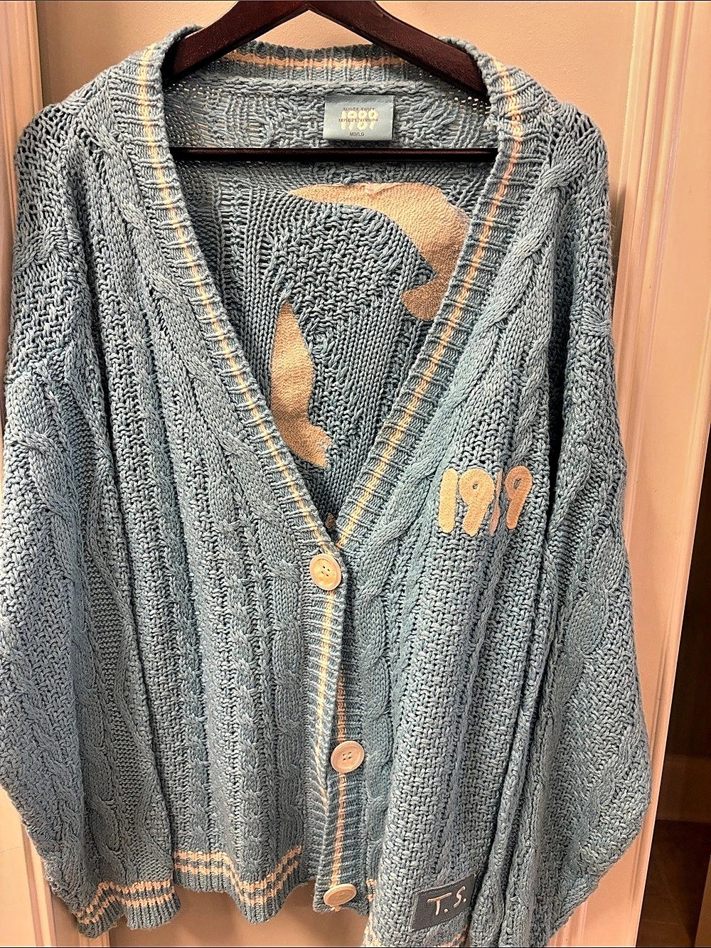 Taylor Swift 1989 (Taylor's Version) Official Cardigan Blue & White M/L